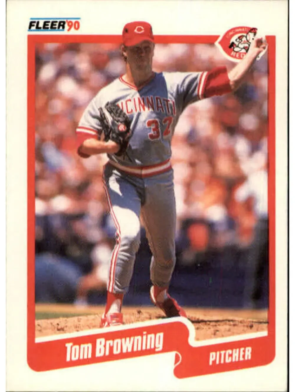1990 Tom Browning Fleer Baseball Card #415